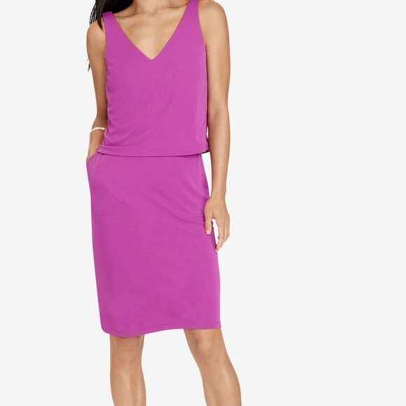 Lauren Ralph Lauren Jersey Layer V Back Dress S - Picture 1 of 13
